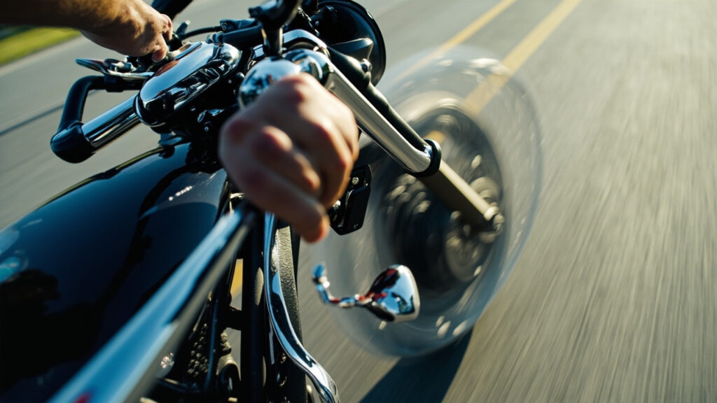 Symptôme de roulement de direction d'Une moto