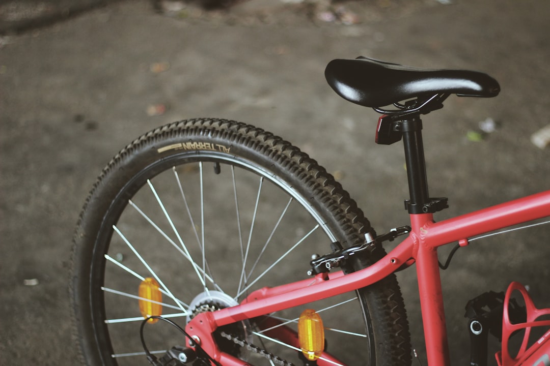 Roue à vélo rouge et noir