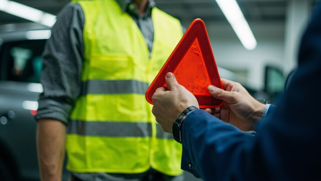 Qui doit fournir le gilet et le triangle de sécurité en cas de prêt ou d'emplacement ?